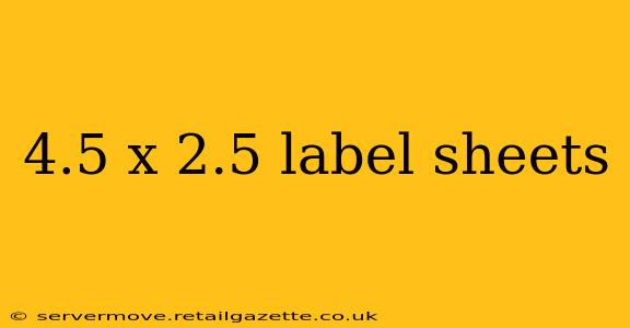 4.5 x 2.5 label sheets