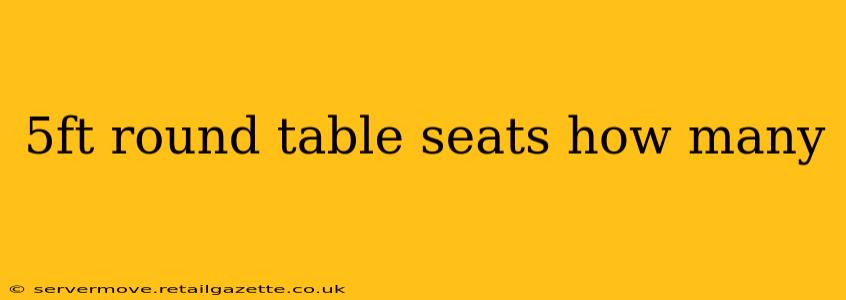 5ft round table seats how many