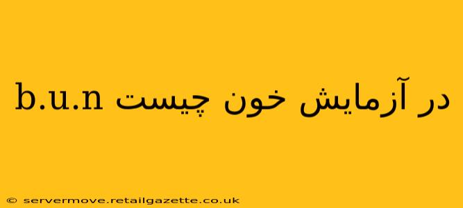 b.u.n در آزمایش خون چیست