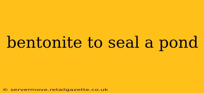 bentonite to seal a pond