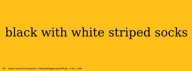 black with white striped socks
