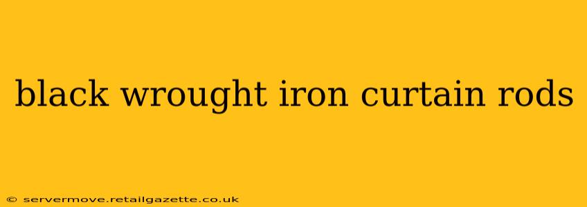 black wrought iron curtain rods
