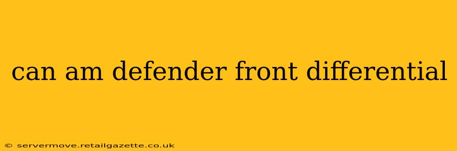can am defender front differential