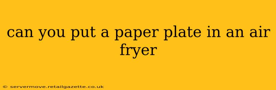 can you put a paper plate in an air fryer