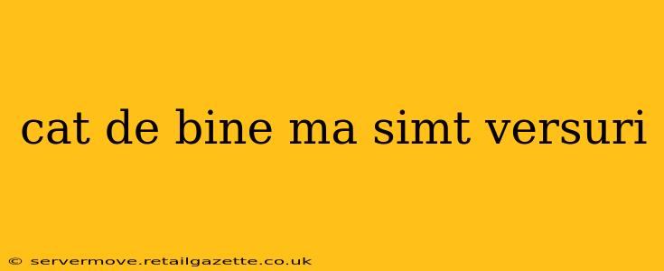 cat de bine ma simt versuri