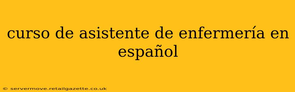 curso de asistente de enfermería en español