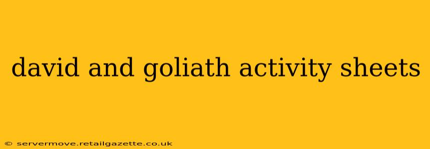 david and goliath activity sheets