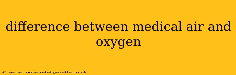 difference between medical air and oxygen