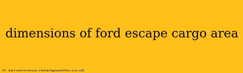 dimensions of ford escape cargo area