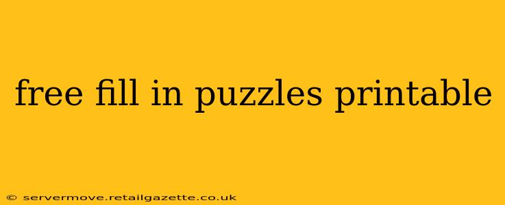 free fill in puzzles printable
