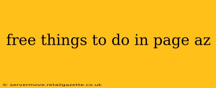 free things to do in page az