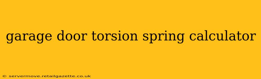 garage door torsion spring calculator