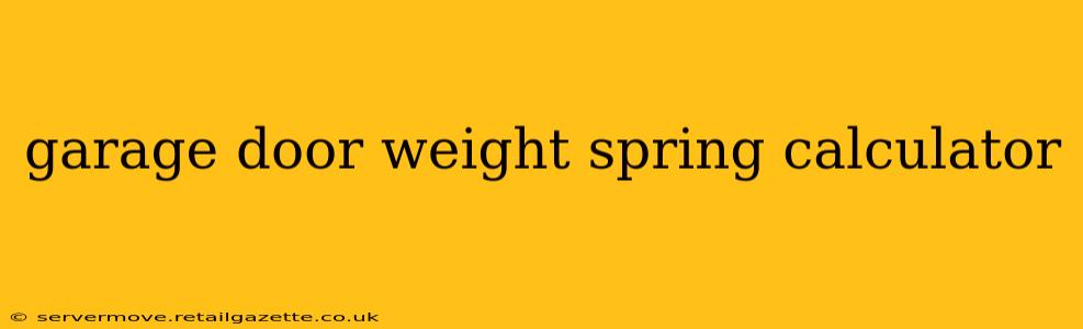 garage door weight spring calculator