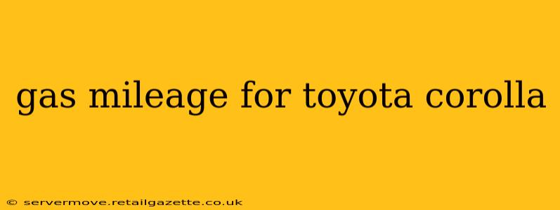 gas mileage for toyota corolla