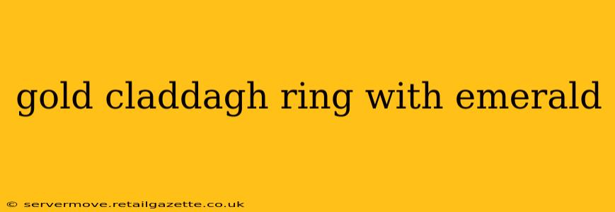gold claddagh ring with emerald