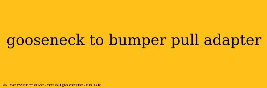 gooseneck to bumper pull adapter
