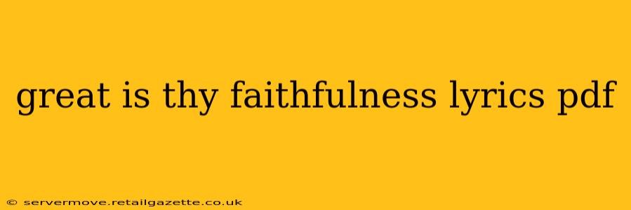 great is thy faithfulness lyrics pdf