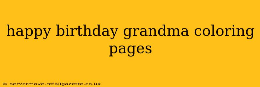 happy birthday grandma coloring pages
