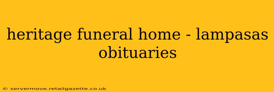 heritage funeral home - lampasas obituaries
