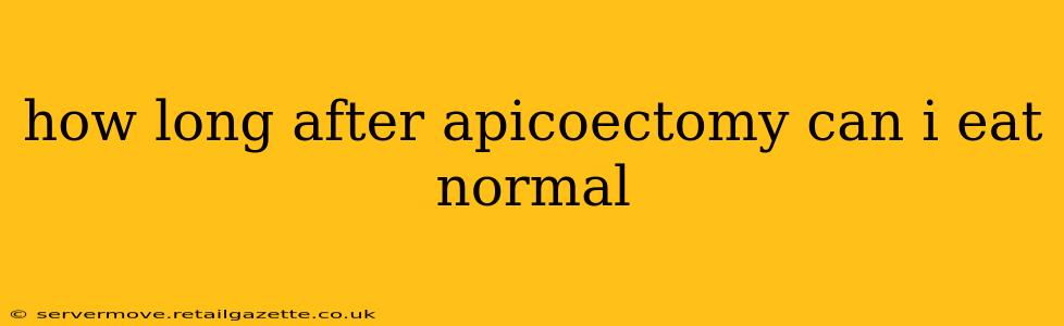 how long after apicoectomy can i eat normal