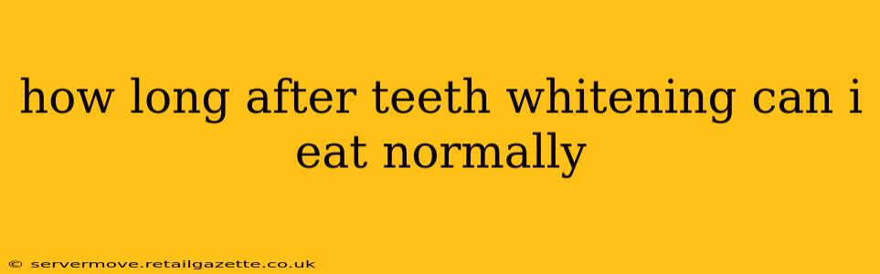 how long after teeth whitening can i eat normally