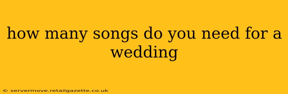 how many songs do you need for a wedding