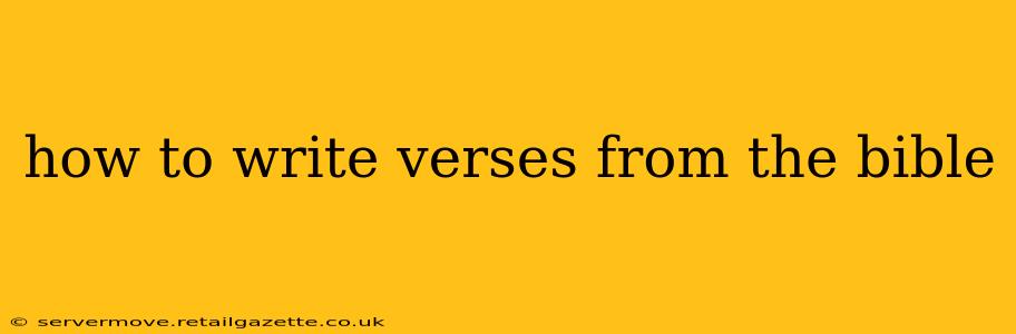 how to write verses from the bible
