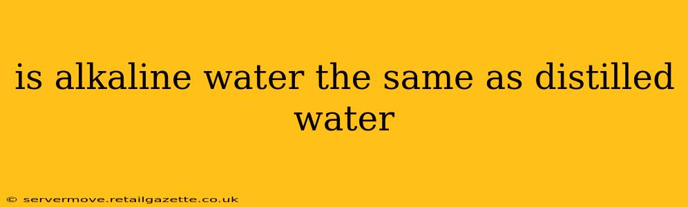 is alkaline water the same as distilled water