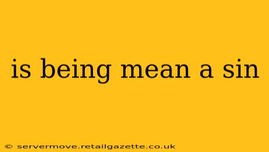 is being mean a sin