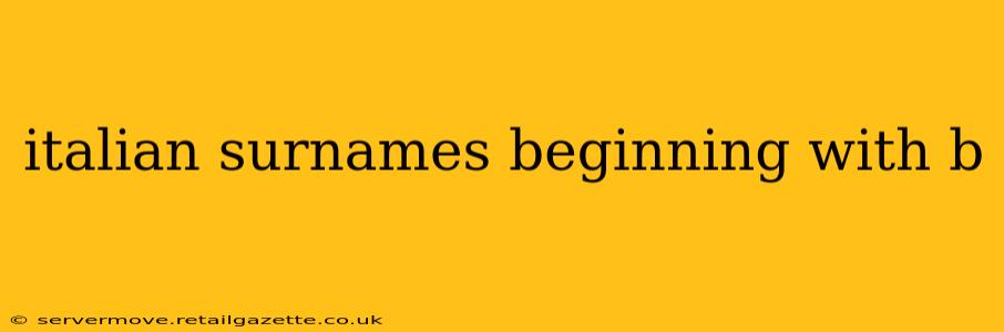 italian surnames beginning with b