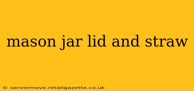 mason jar lid and straw