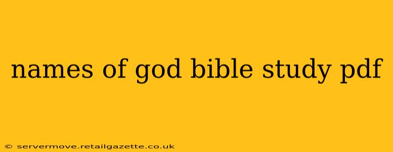 names of god bible study pdf