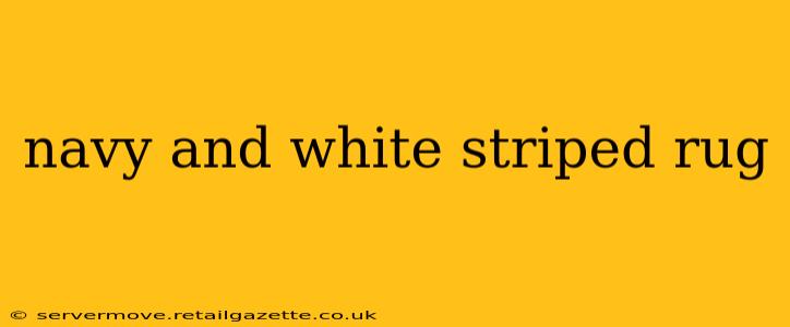 navy and white striped rug