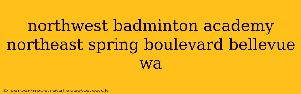northwest badminton academy northeast spring boulevard bellevue wa