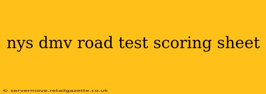 nys dmv road test scoring sheet