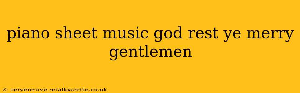 piano sheet music god rest ye merry gentlemen
