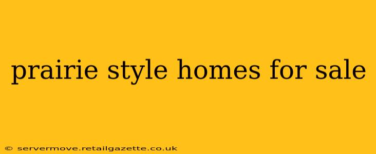 prairie style homes for sale