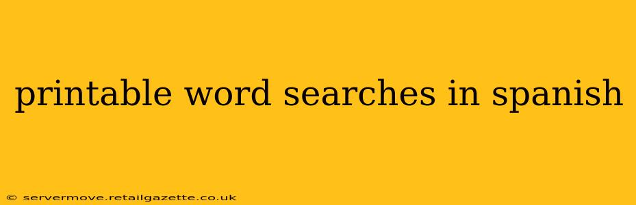 printable word searches in spanish