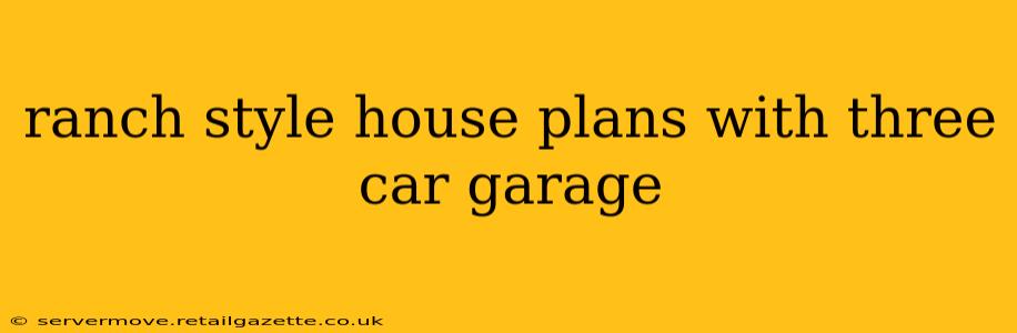 ranch style house plans with three car garage