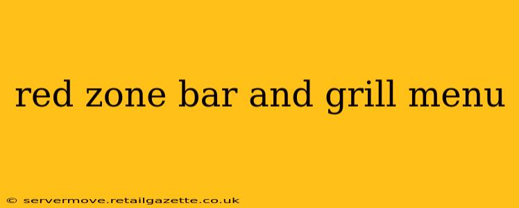 red zone bar and grill menu