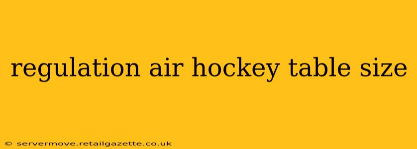 regulation air hockey table size