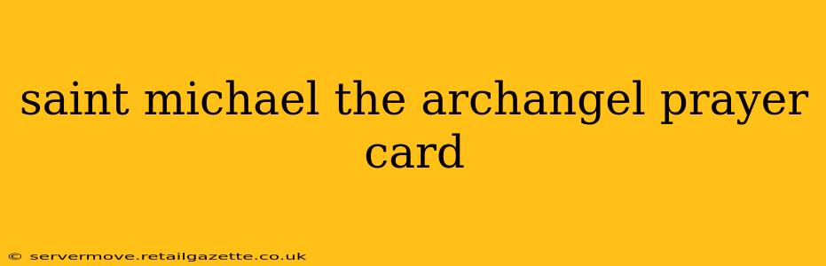 saint michael the archangel prayer card