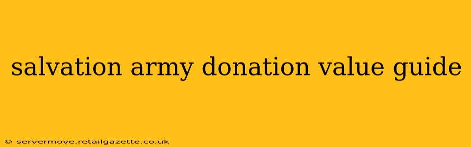 salvation army donation value guide