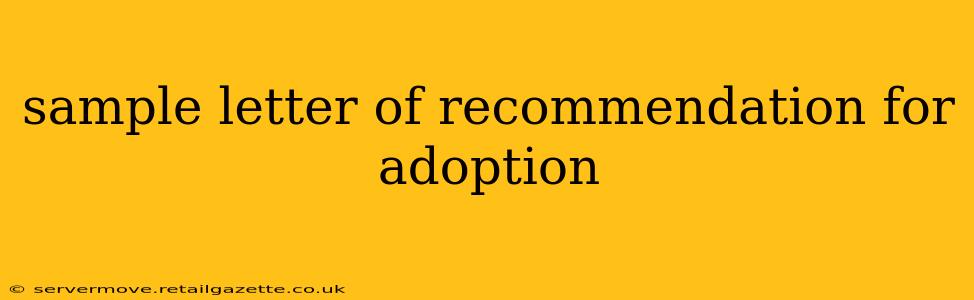 sample letter of recommendation for adoption