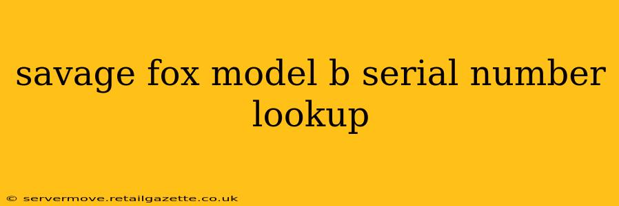savage fox model b serial number lookup