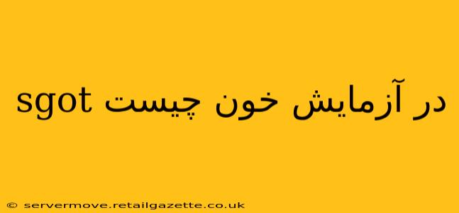 sgot در آزمایش خون چیست