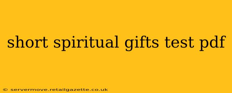 short spiritual gifts test pdf