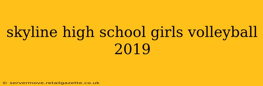 skyline high school girls volleyball 2019