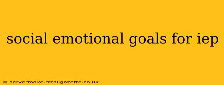 social emotional goals for iep