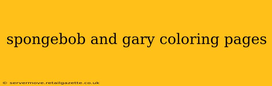 spongebob and gary coloring pages